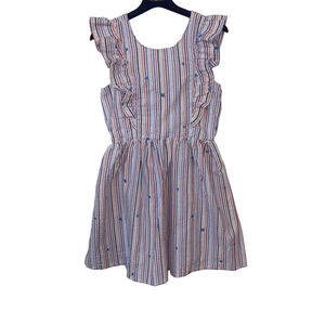 Girls Cat & Jack Red, White and Blue Sleeveless Ruffle Summer Dress Size XL